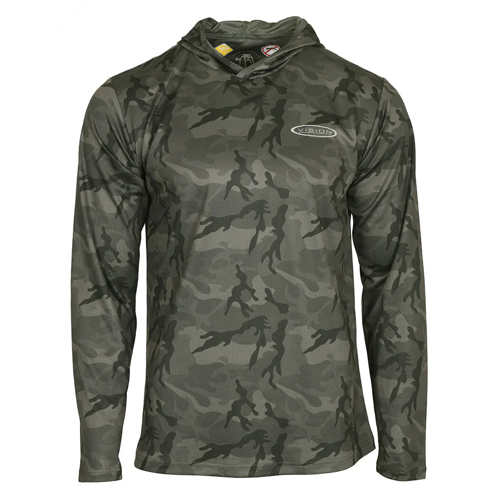 T-shirt à capuche Vision Bamboo Bug & UV Camo anti-UV et anti-insectes