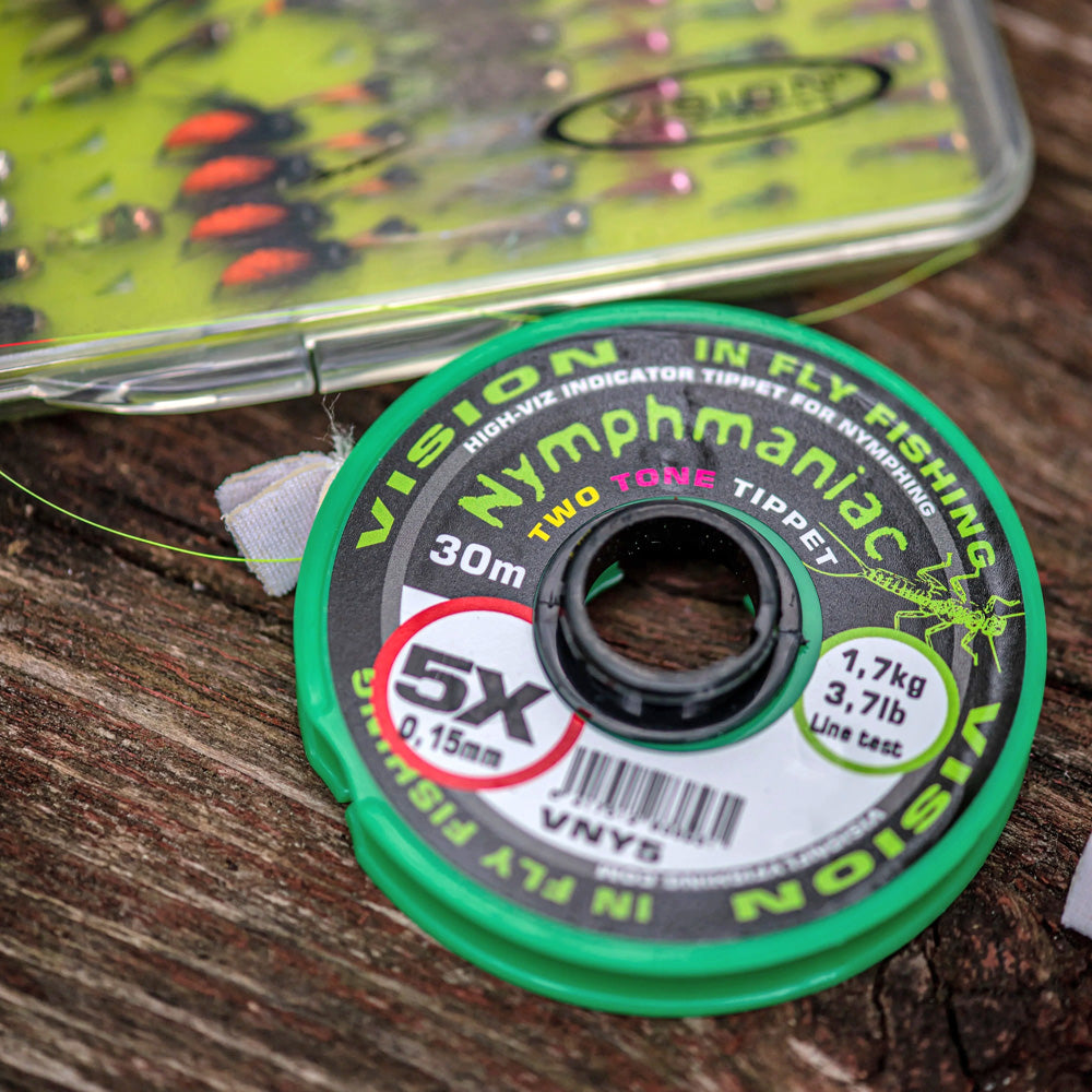VISION Nymphmaniac Two Tone Tippet Indicator Line - 30 Meters