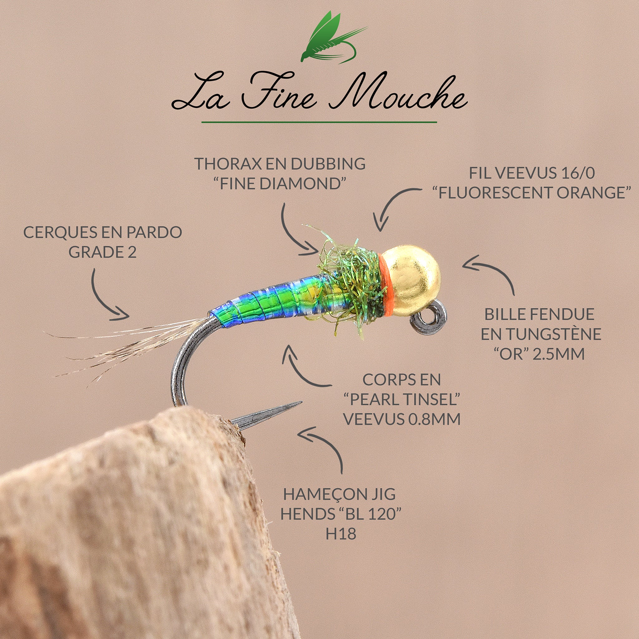 Hameçons BL 120 Hends x25 - Nymphe Jig